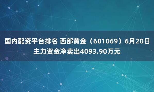 国内配资平台排名 西部黄金（601069）6月20日主力资金净卖出4093.90万元